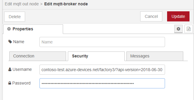 MQTT-out node - MQTT broker (2/2)